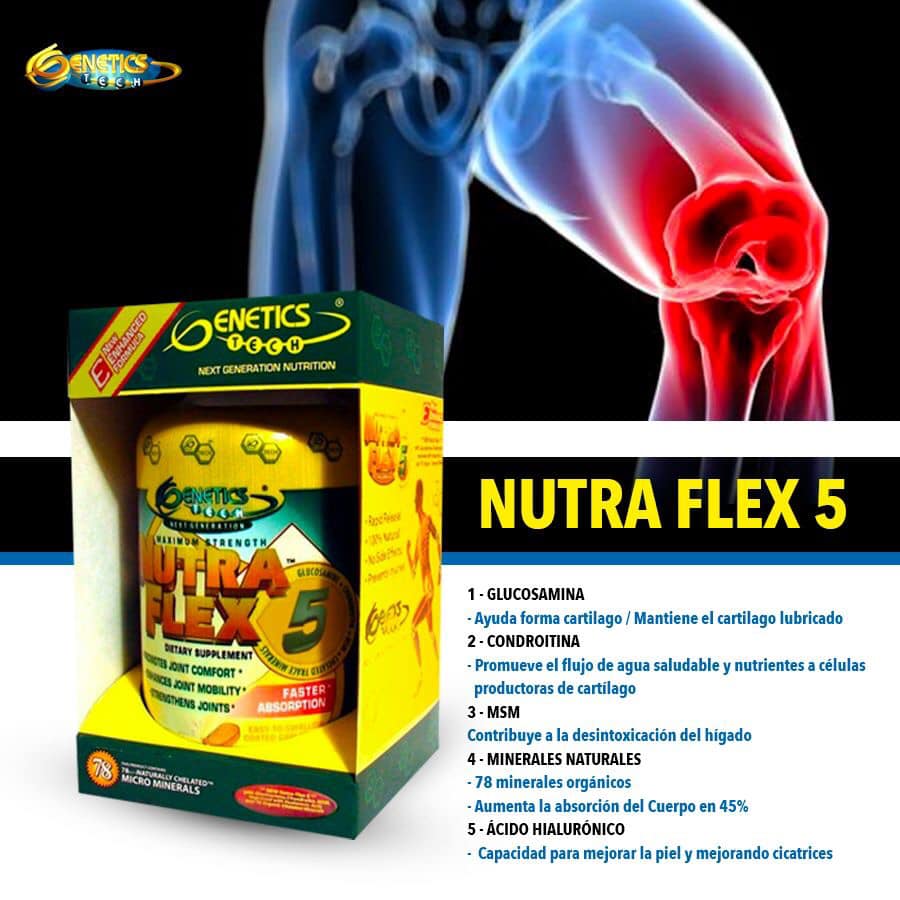 Nutra Flex 5 con ácido hialurónico de 60 Capsulas +3 cremas de ...